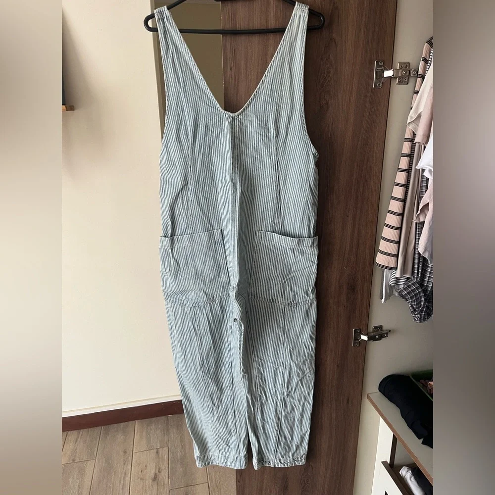 Women’s We The Free High Roller Light denim Stripe Jumpsuit - Picture 5 of 9